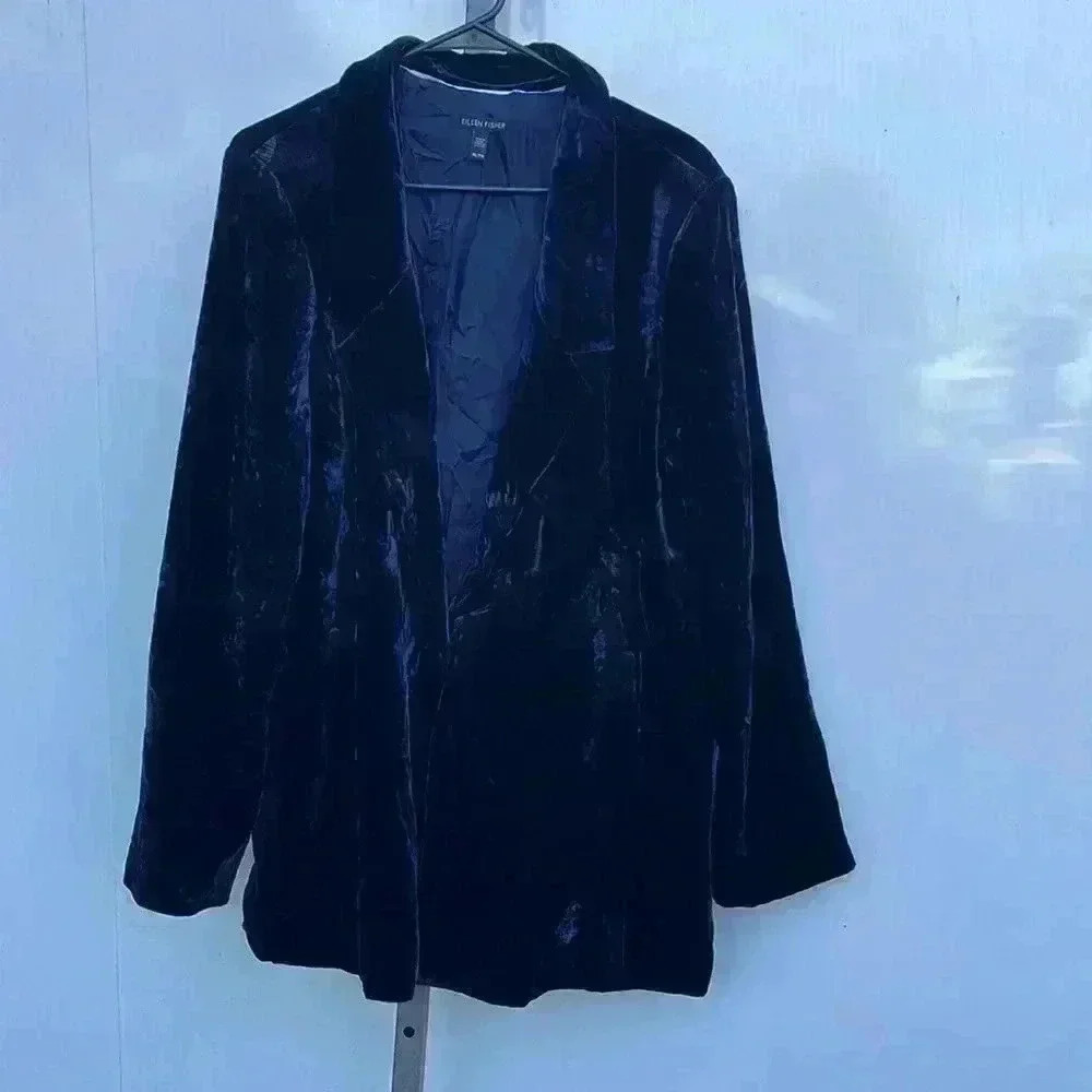 Eileen Fisher crushed velvet jacket size XL      E 1